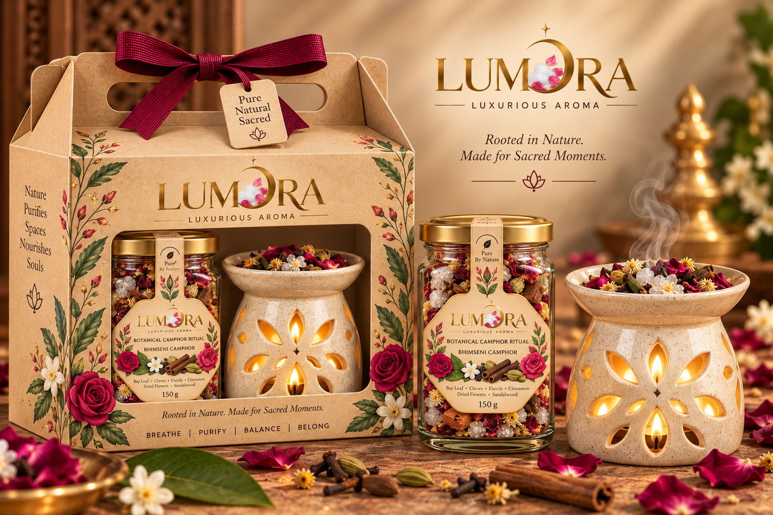 Lumora Bhimseni botanical camphor gift pack used in a responsible buying checklist
